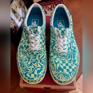 Vans Era Wavy Daze Tile Blue Stacked Platform Sneakers Women's Size 8.5